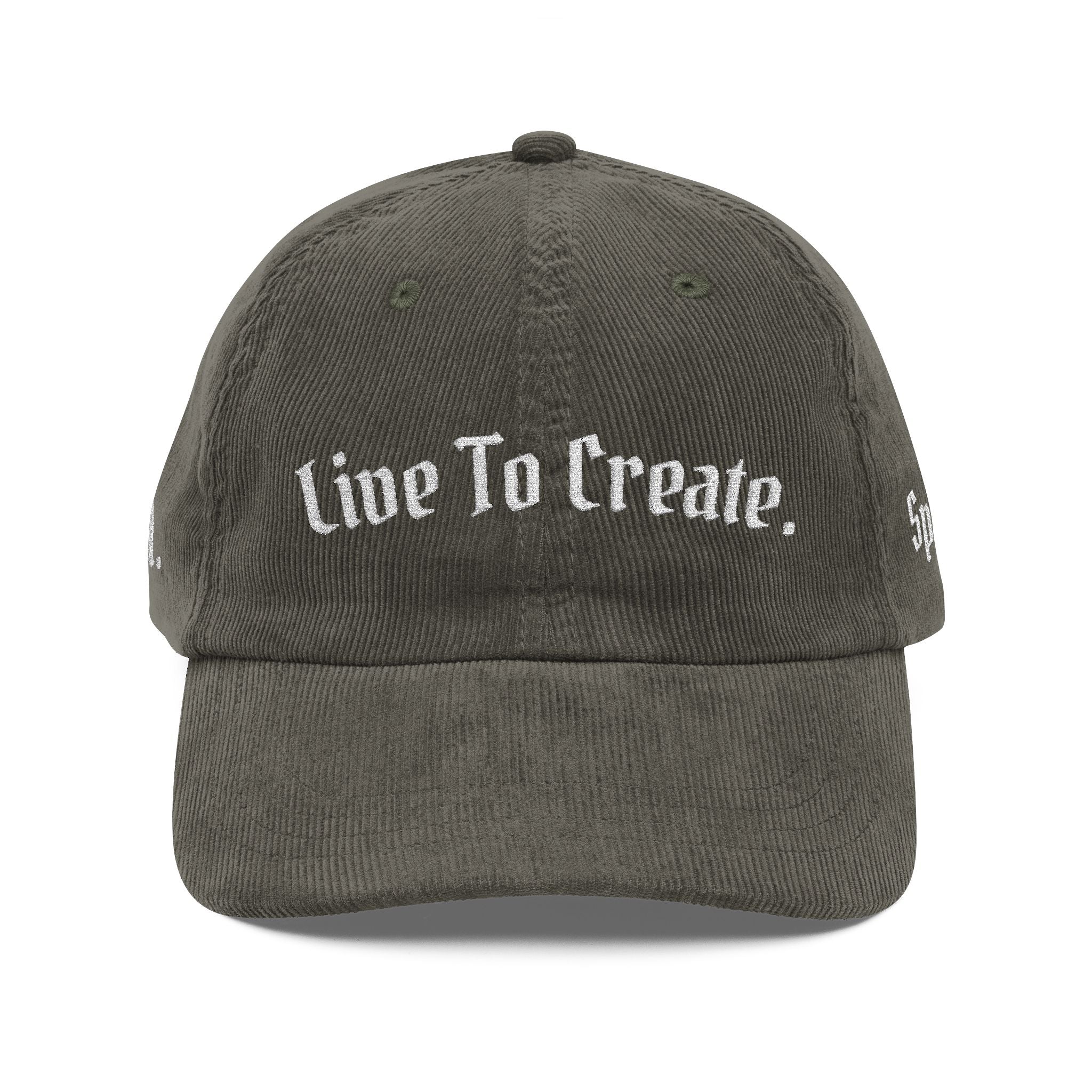 AtelierOfEden “Live To Create.” Vintage Corduroy Cap (Embroidery)