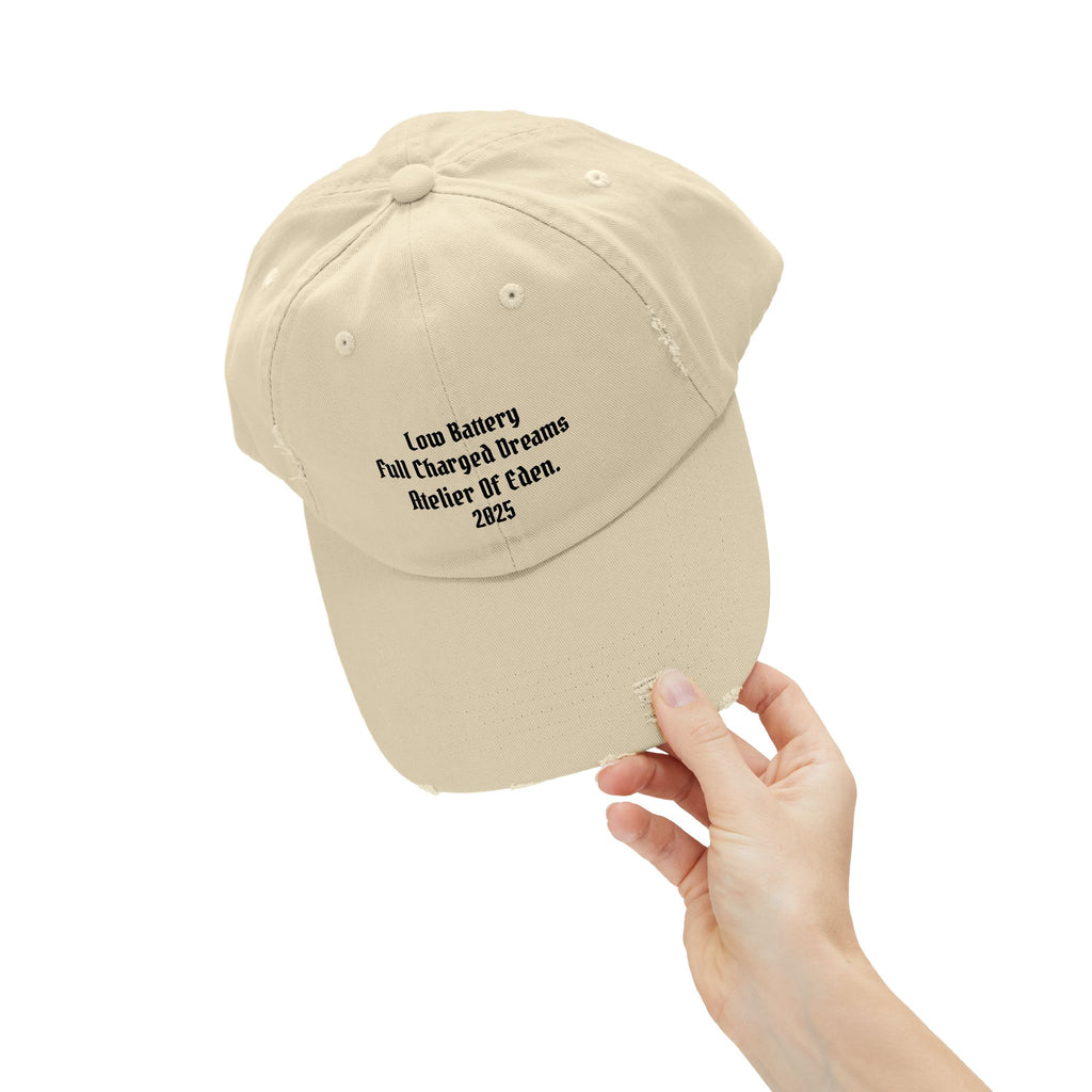 AtelierOfEden "Low Battery High Dreams." Unisex Distressed Cap