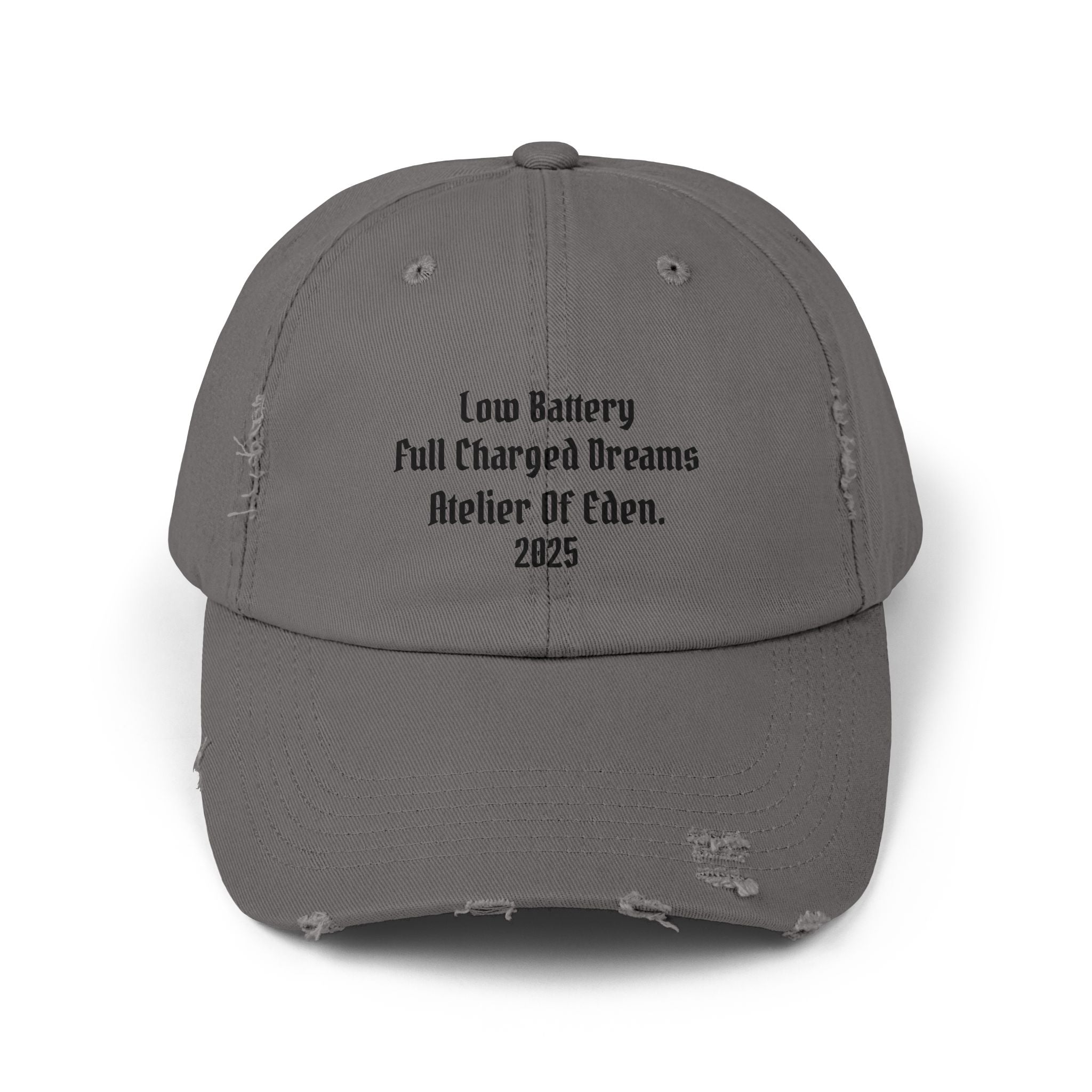 AtelierOfEden "Low Battery High Dreams." Unisex Distressed Cap
