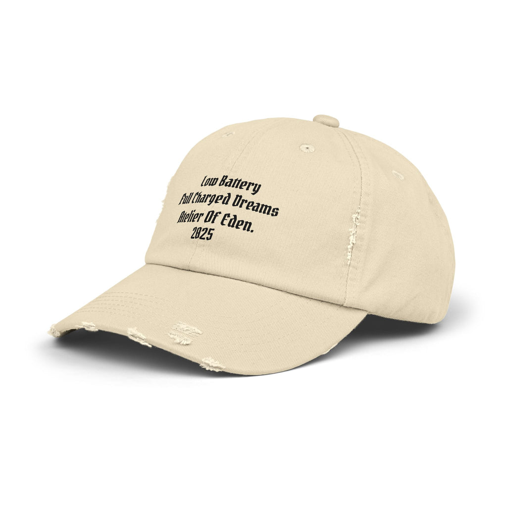 AtelierOfEden "Low Battery High Dreams." Unisex Distressed Cap