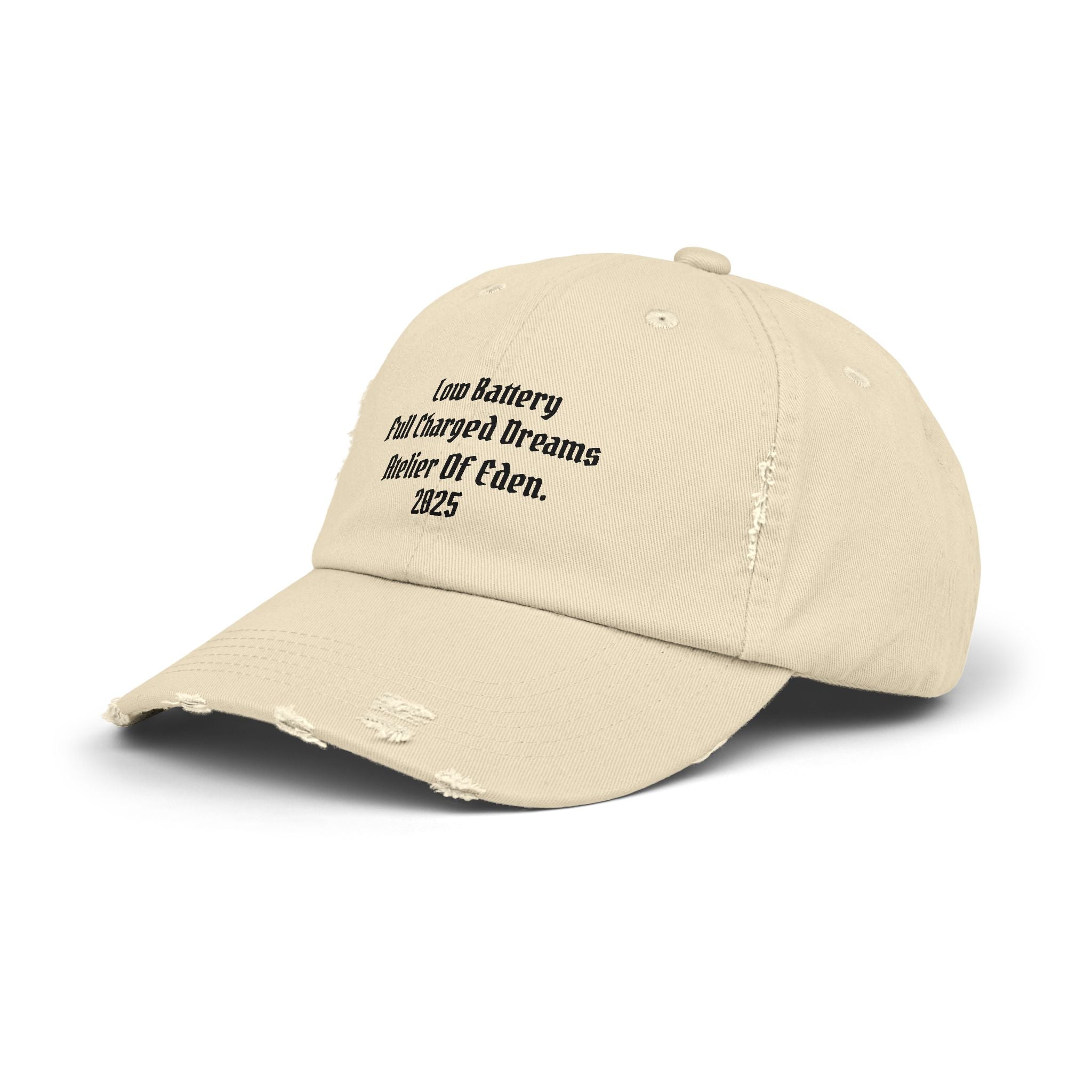 AtelierOfEden "Low Battery High Dreams." Unisex Distressed Cap