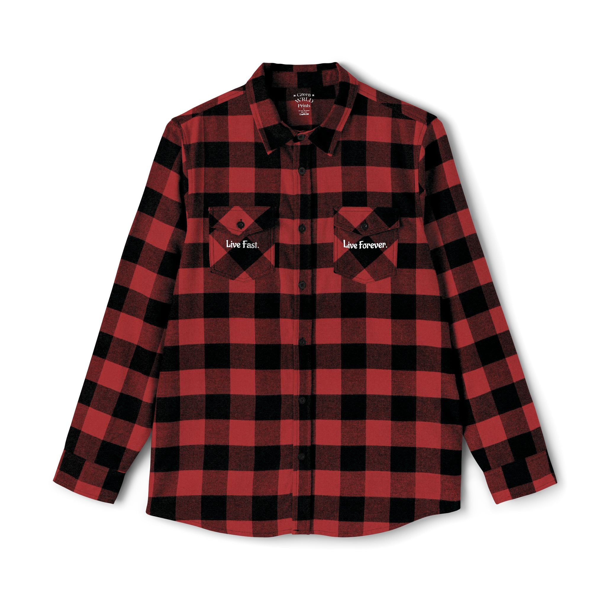 "Live Fast, Live Forever." GreenWRLD Unisex Flannel