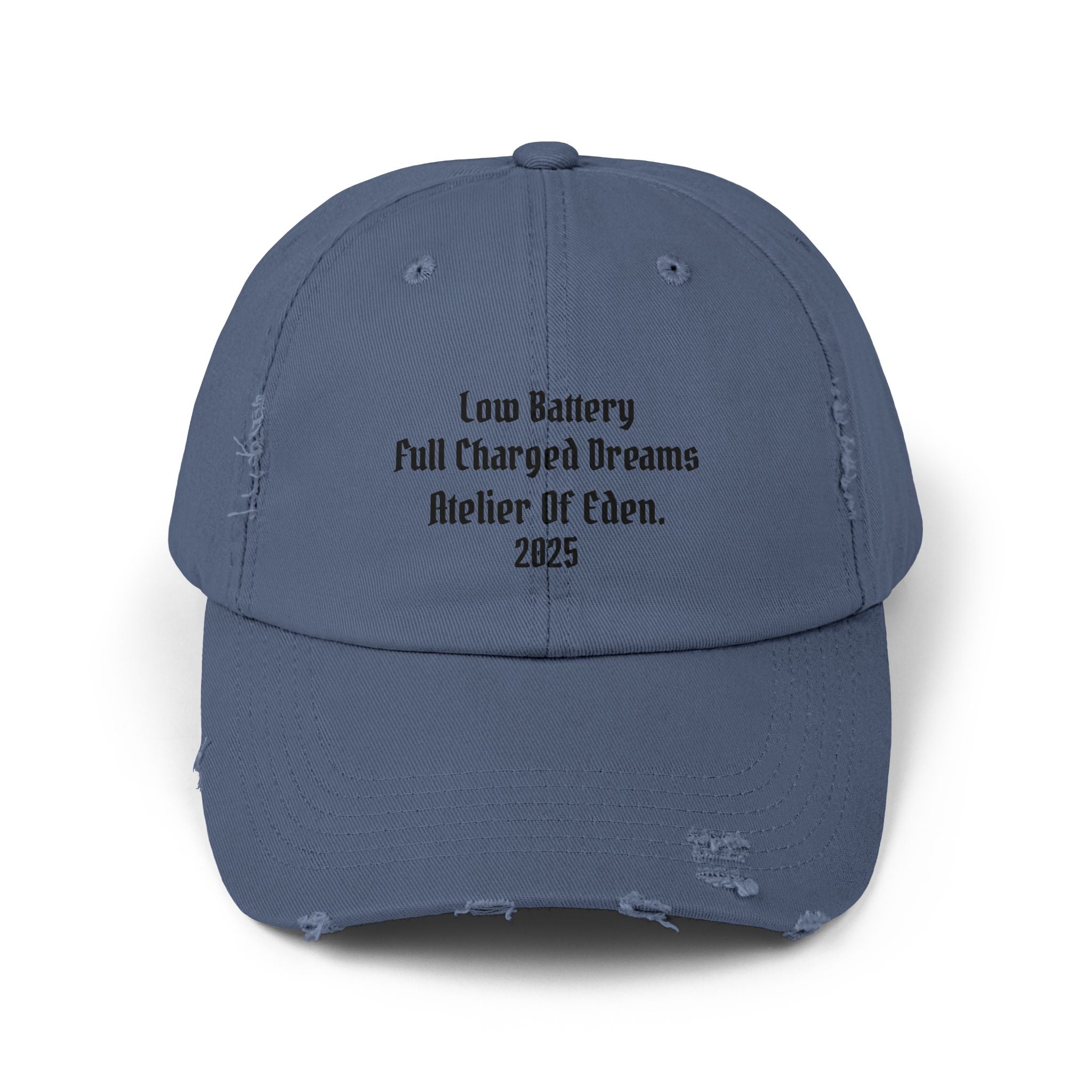 AtelierOfEden "Low Battery High Dreams." Unisex Distressed Cap