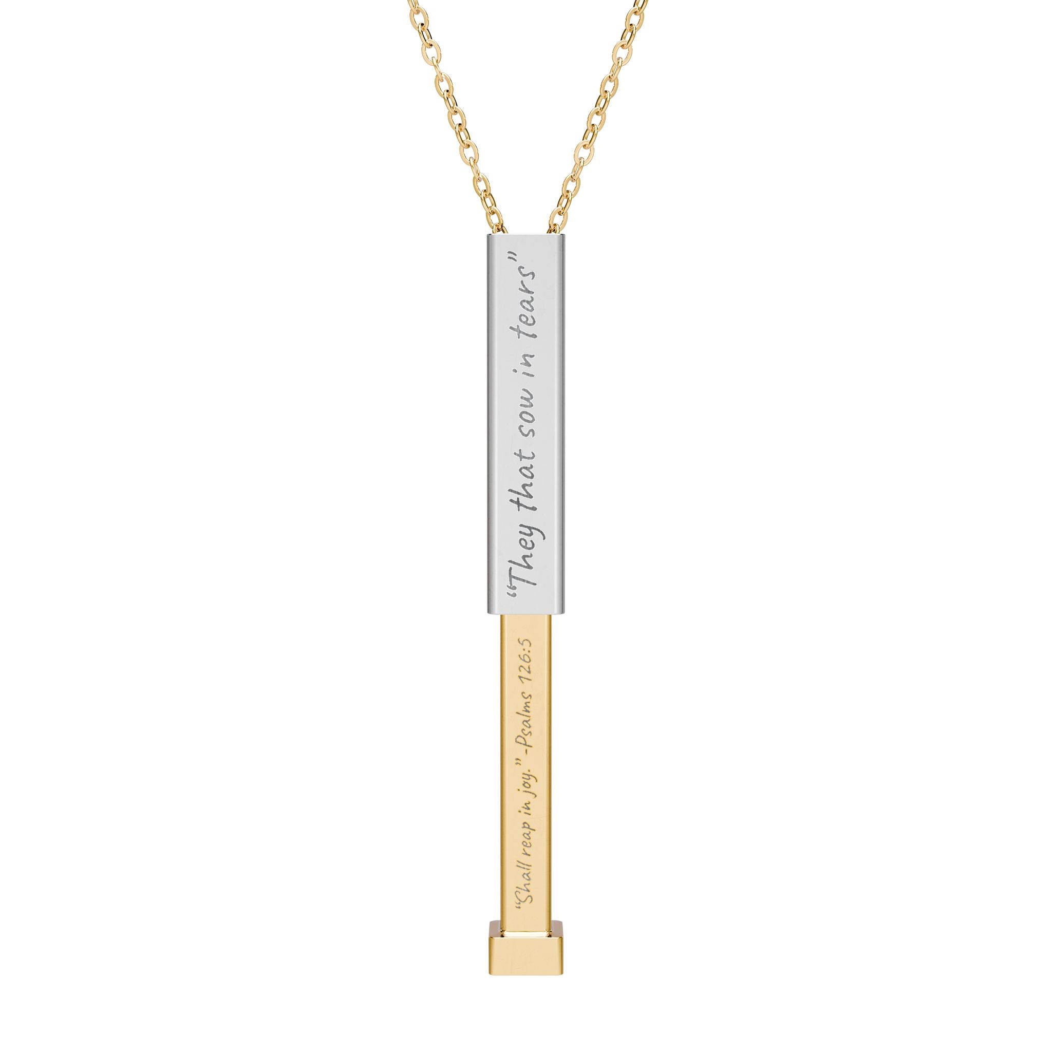 AtelierOfEden Sliding Bar Necklace “They that sow in tears shall reap in joy.” Psalms 126:5 (KJV)