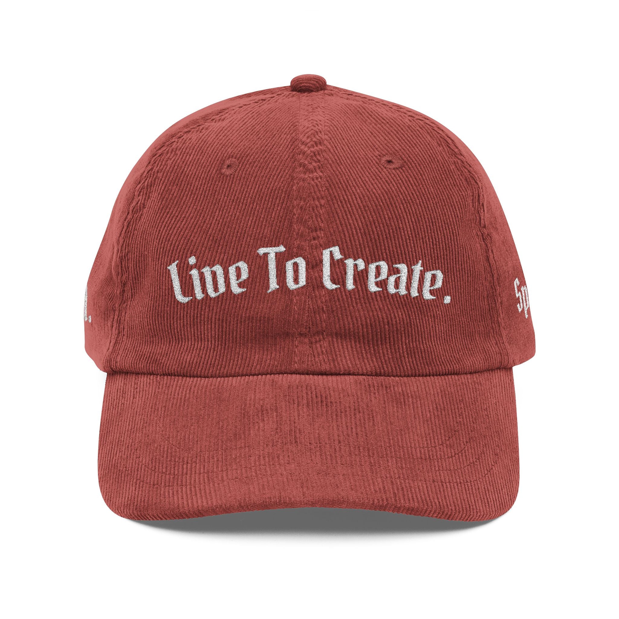 AtelierOfEden “Live To Create.” Vintage Corduroy Cap (Embroidery)