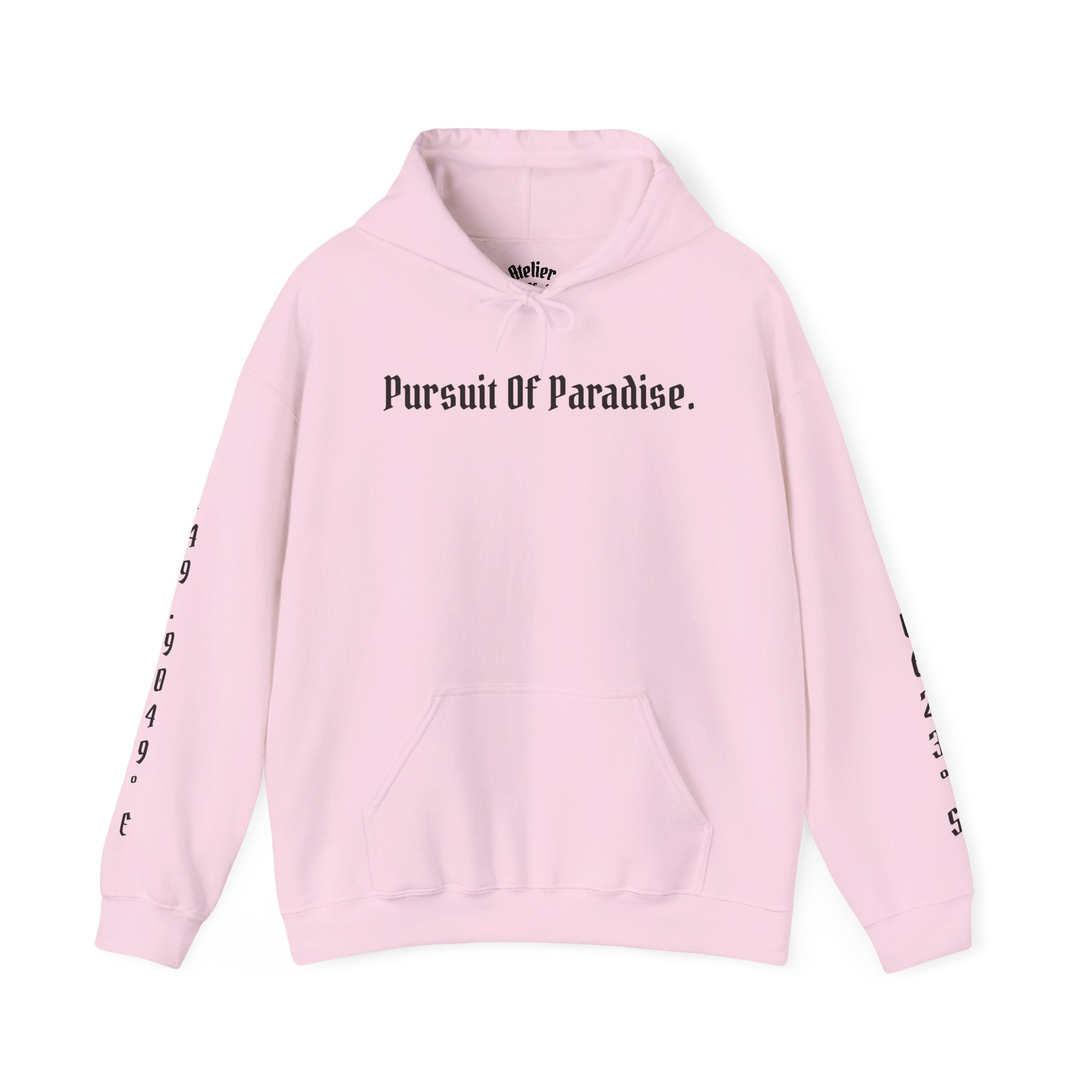 "Pursuit Of Paradise." Atelier Of Eden Coordinates Hoodie
