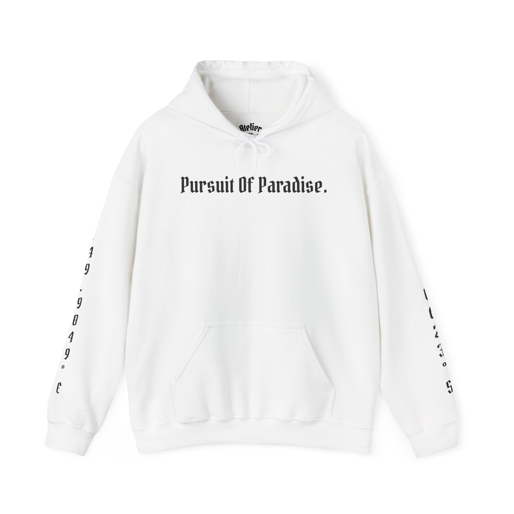"Pursuit Of Paradise." Atelier Of Eden Coordinates Hoodie