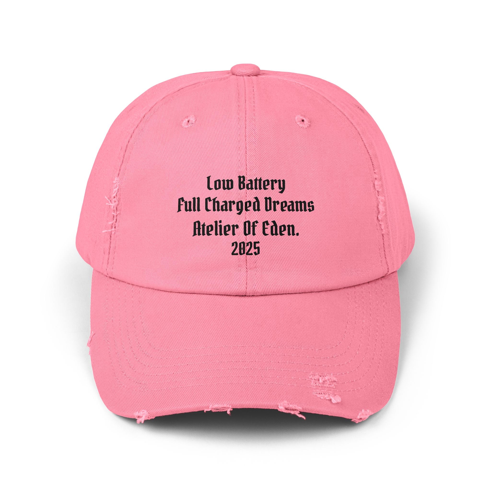 AtelierOfEden "Low Battery High Dreams." Unisex Distressed Cap