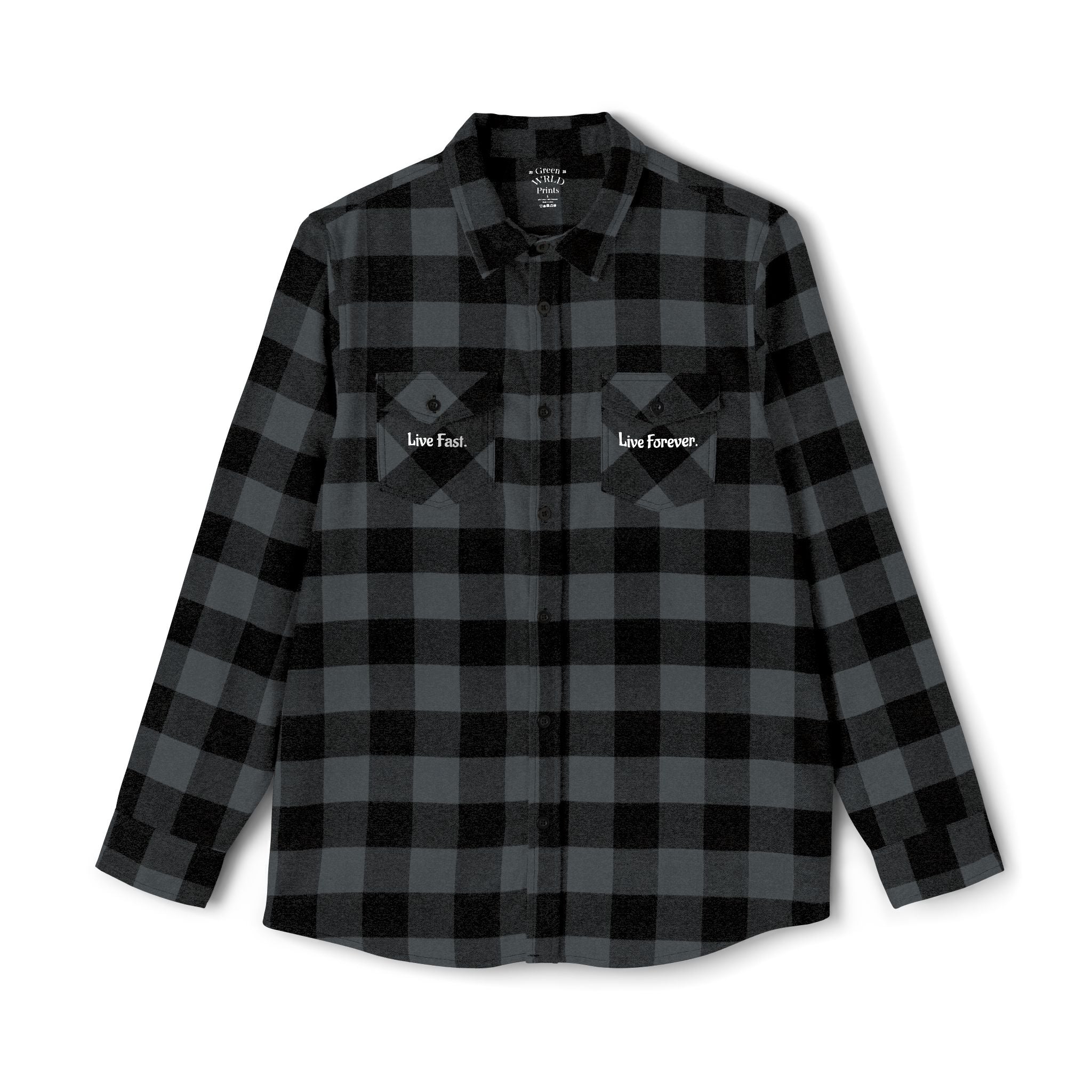 "Live Fast, Live Forever." GreenWRLD Unisex Flannel