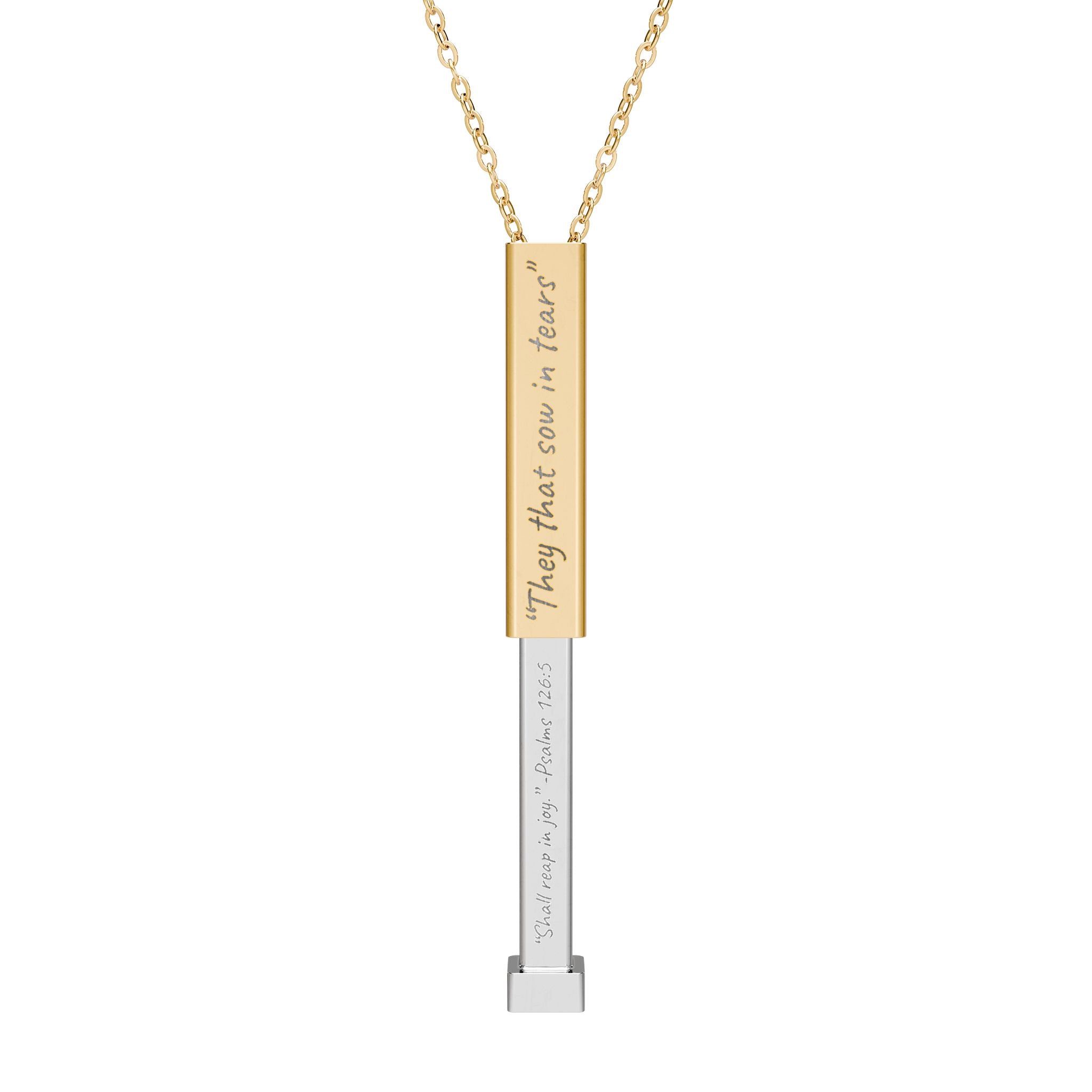 AtelierOfEden Sliding Bar Necklace “They that sow in tears shall reap in joy.” Psalms 126:5 (KJV)