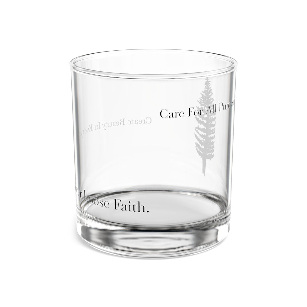 AtelierOfEden Pine Rocks Glass "Care For All Pure Souls" 10oz