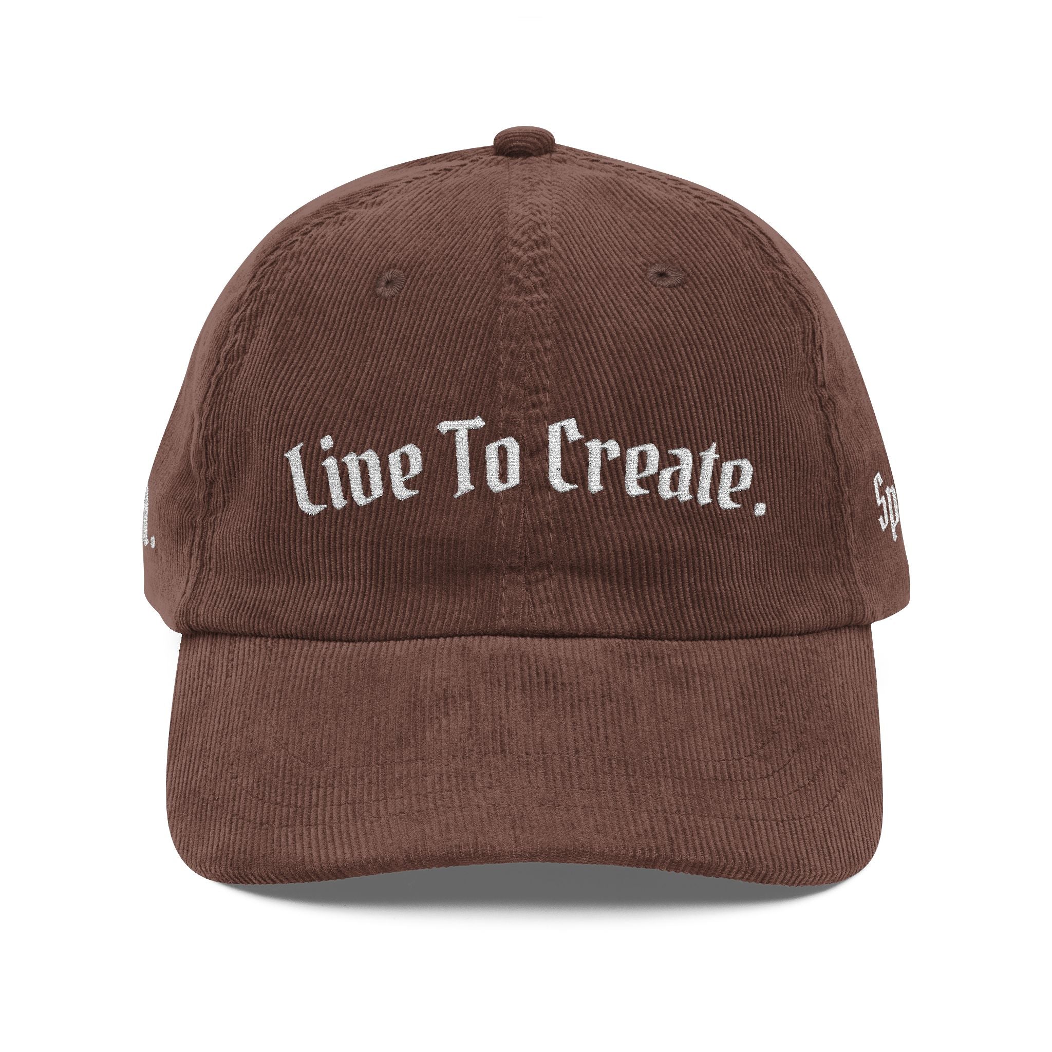 AtelierOfEden “Live To Create.” Vintage Corduroy Cap (Embroidery)