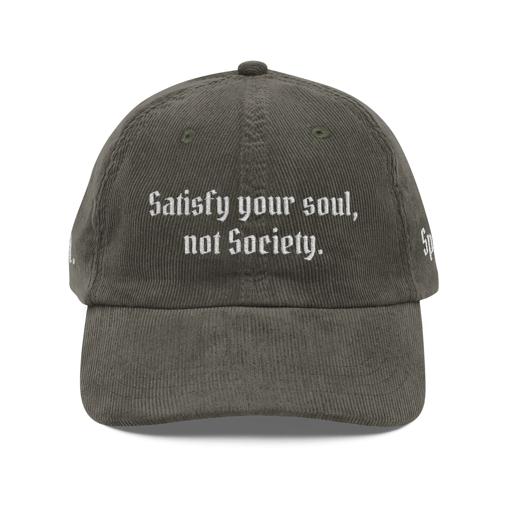 AtelierOfEden “Satisfy your soul” Vintage Corduroy Cap (Embroidery)