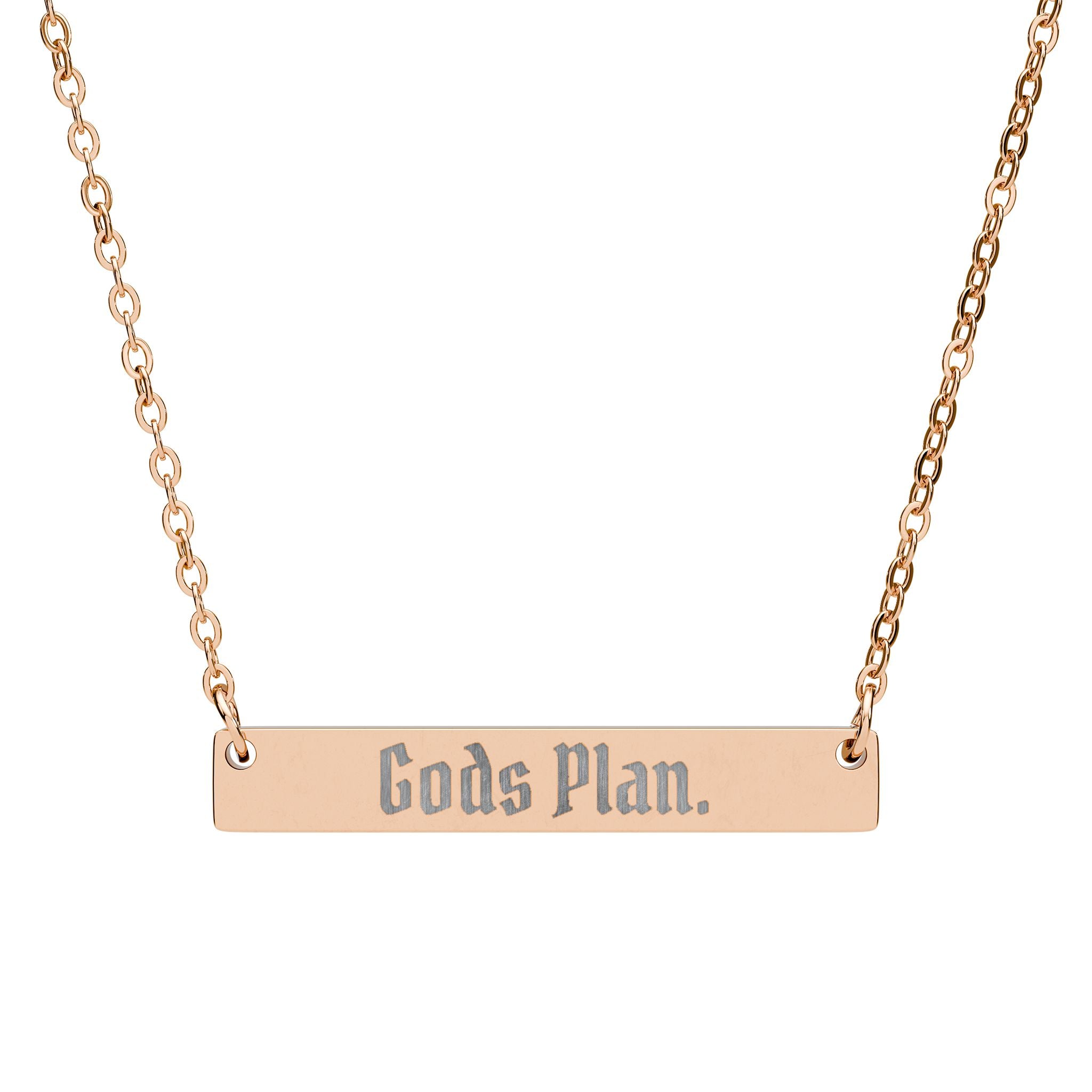 AtelierOfEden Engraved "Gods Plan" Bar Necklace