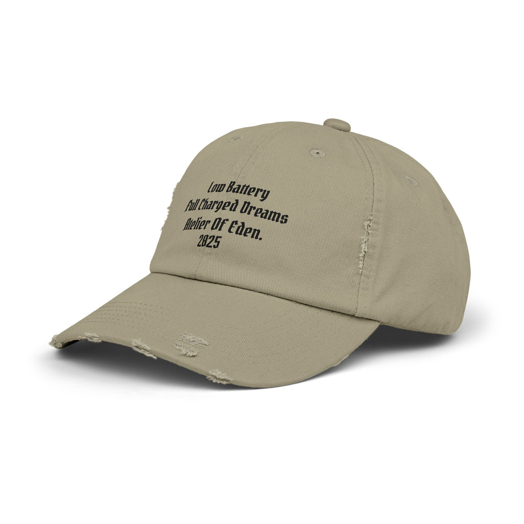 AtelierOfEden "Low Battery High Dreams." Unisex Distressed Cap