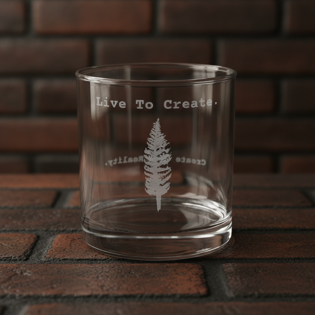 AtelierOfEden "Live To Create." - Engraved Rocks Glass 10.5oz