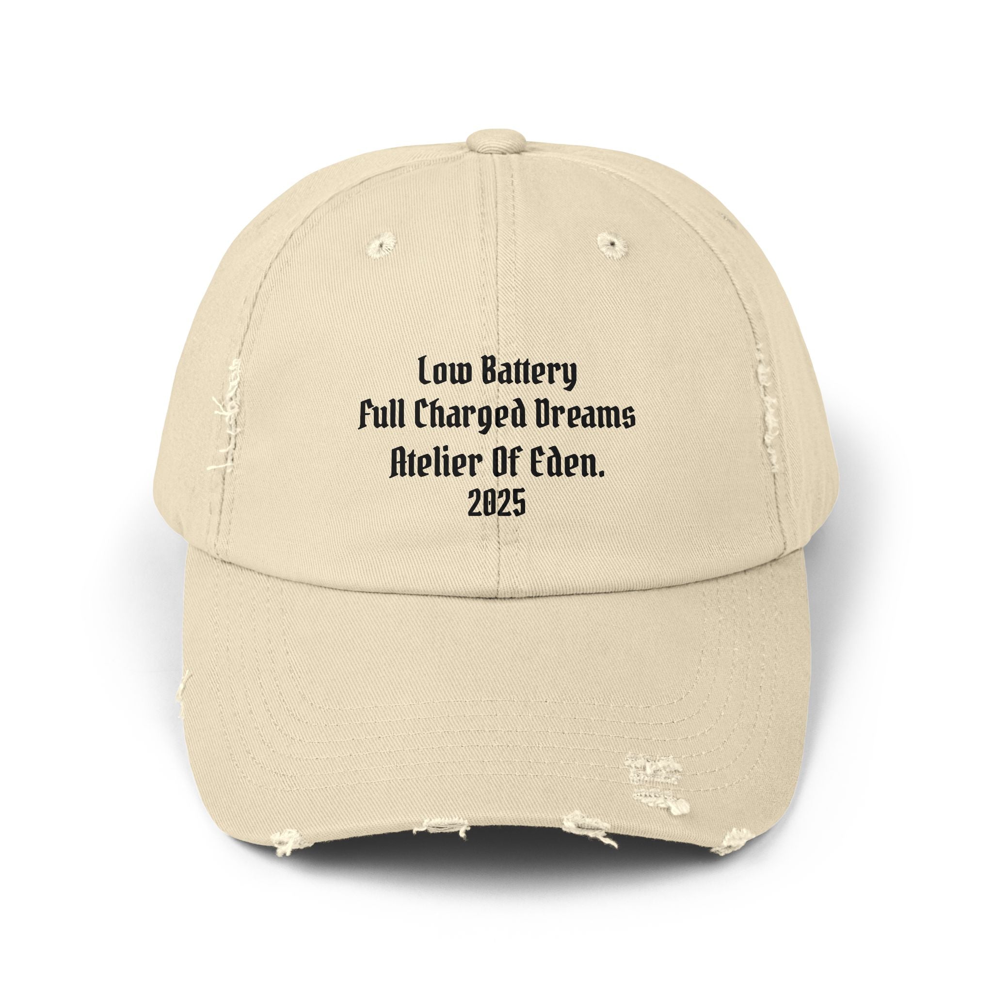 AtelierOfEden "Low Battery High Dreams." Unisex Distressed Cap