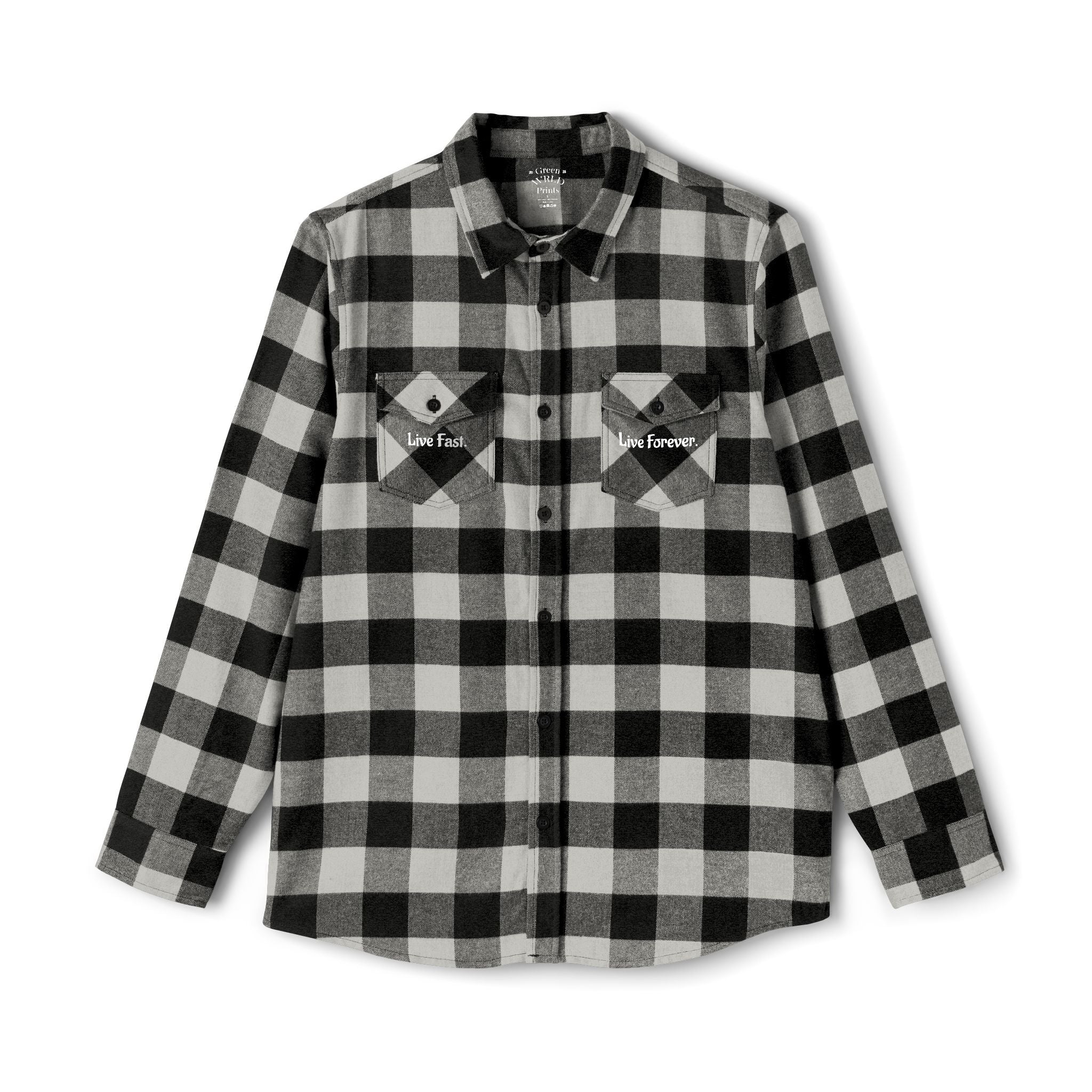 "Live Fast, Live Forever." GreenWRLD Unisex Flannel