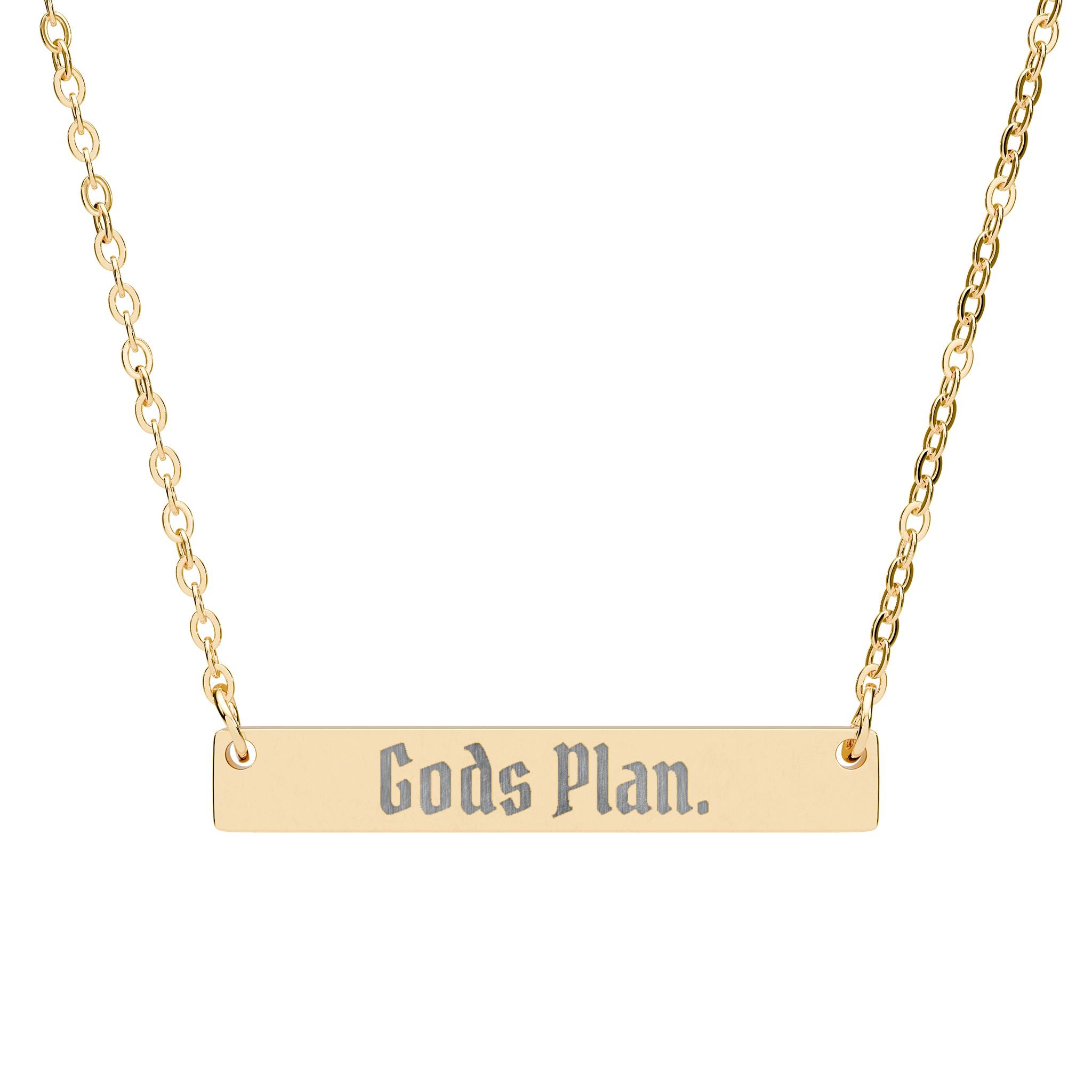 AtelierOfEden Engraved "Gods Plan" Bar Necklace